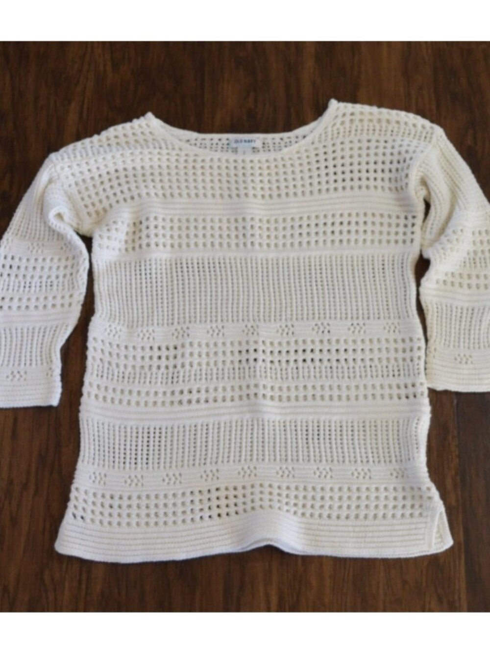Women's Crochet Size Small Sweater Shirt Old Navy Coastal Boho Cottagecore Knit
